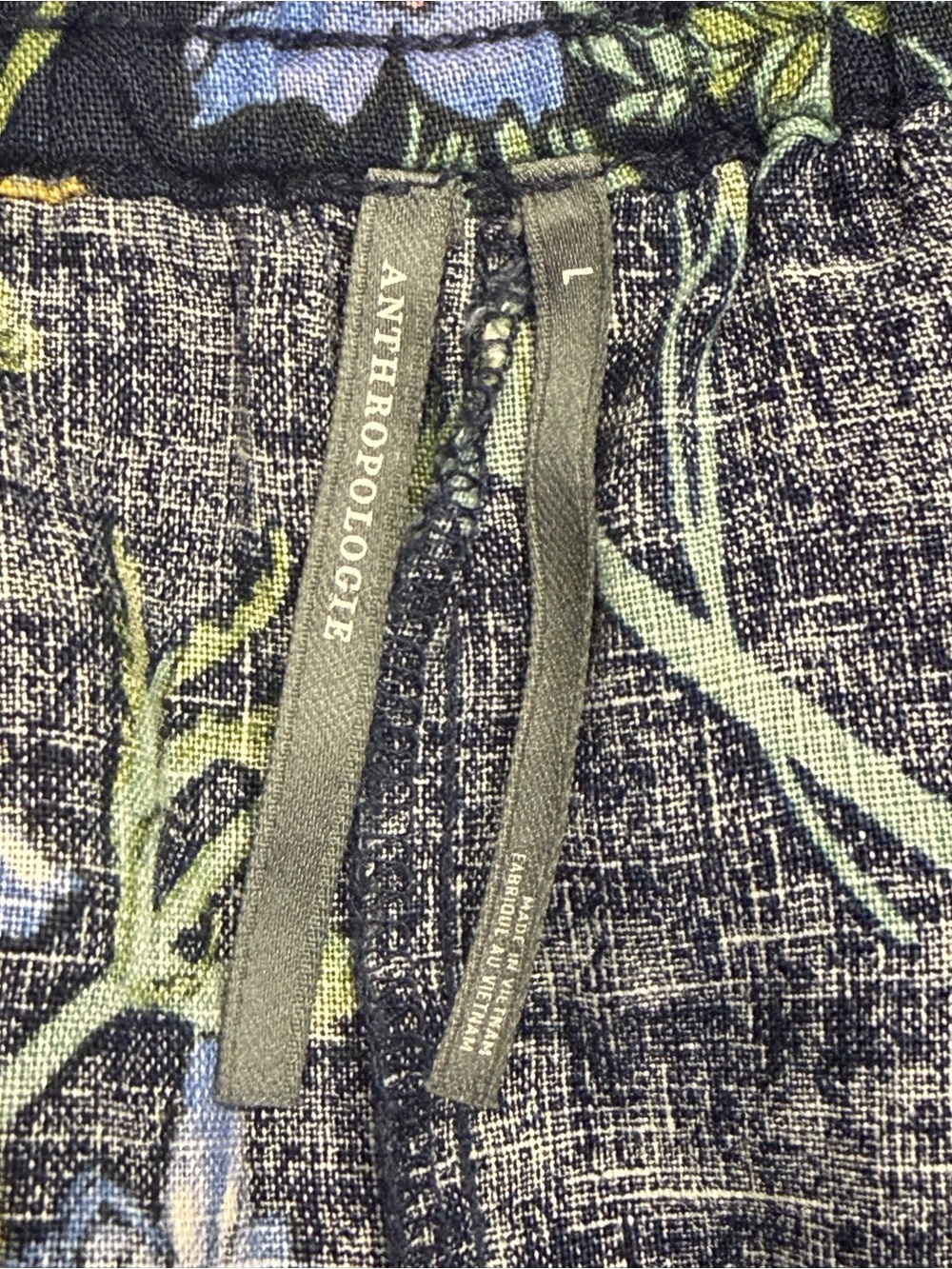 Anthropologie Somerset Linen Pants Pull-On Floral Print Large - Picture 10 of 11